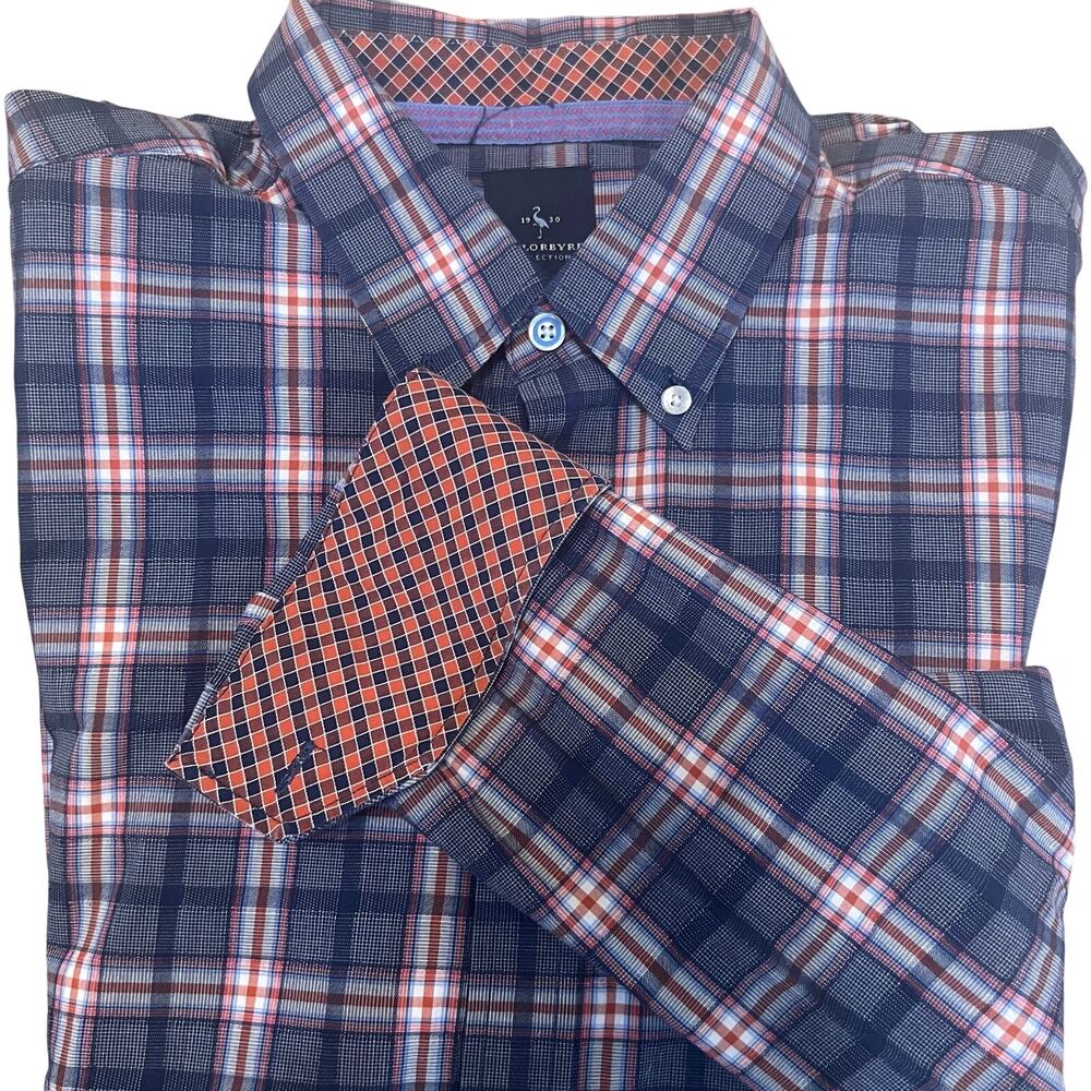 Tailorbyrd Men's Long Sleeve Button Up Shirt Plaid Size XL Casual Dress Shirt